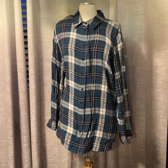 Lane Bryant Plaid Button Down Shirt 